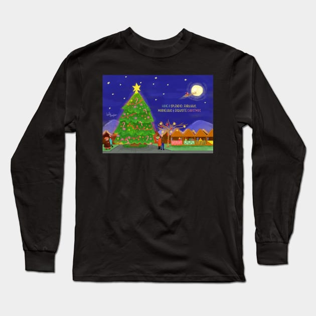 Christmas Market Long Sleeve T-Shirt by LeilaCharaf